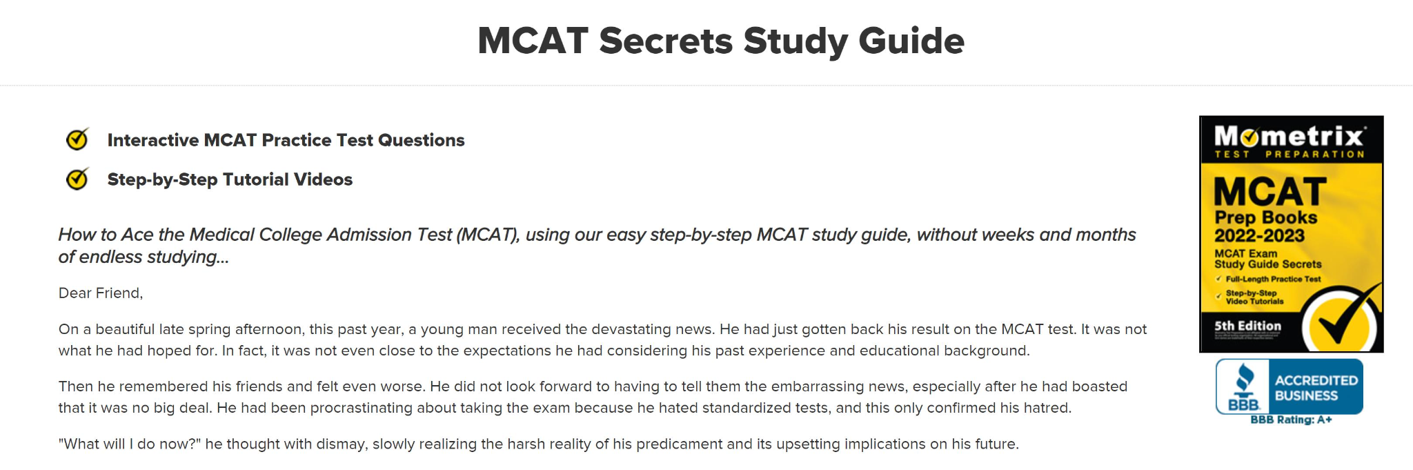 MCAT Secrets Study Guide