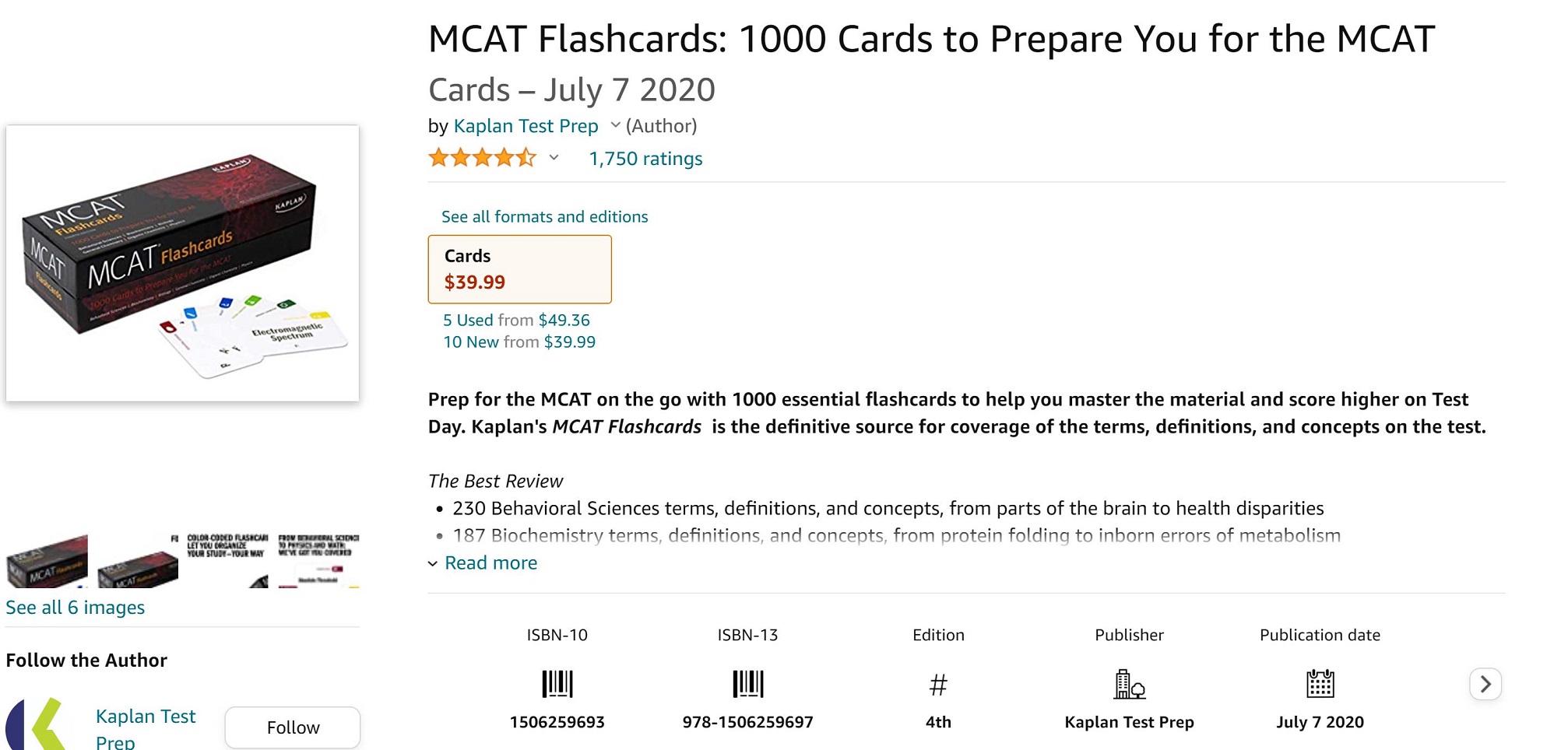 Kaplan MCAT Flashcards