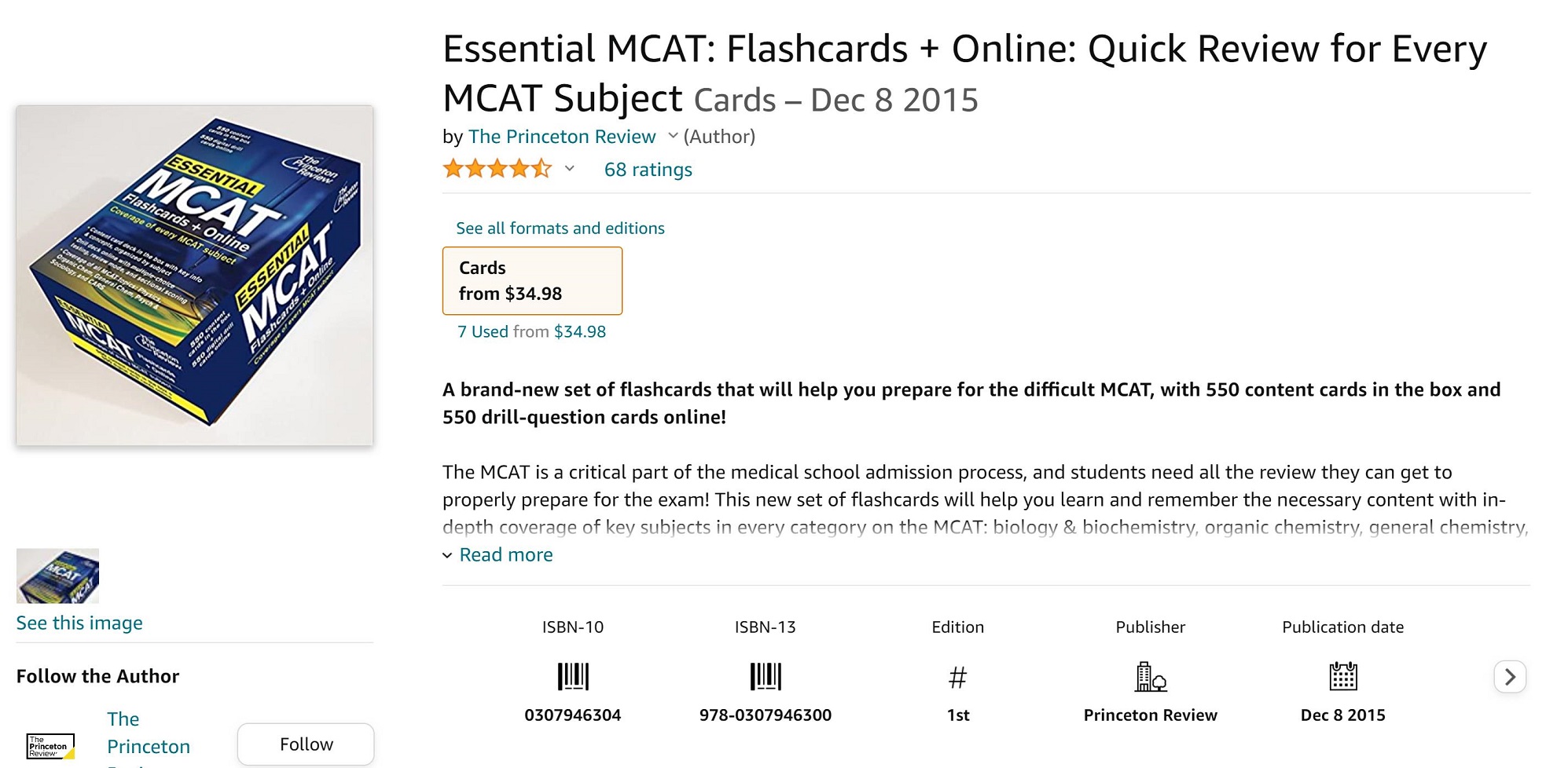 Princeton Review MCAT Flashcards