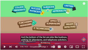 Screenshot of one of the CrashCourse videos about social stratification