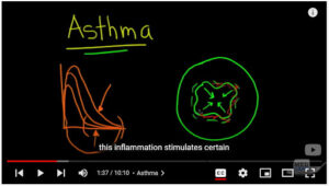 Screenshot of one of the MedCram videos about asthma