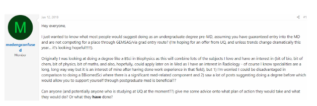 Med Students Online Forum About Undergraduate to Pre-Med Journey 