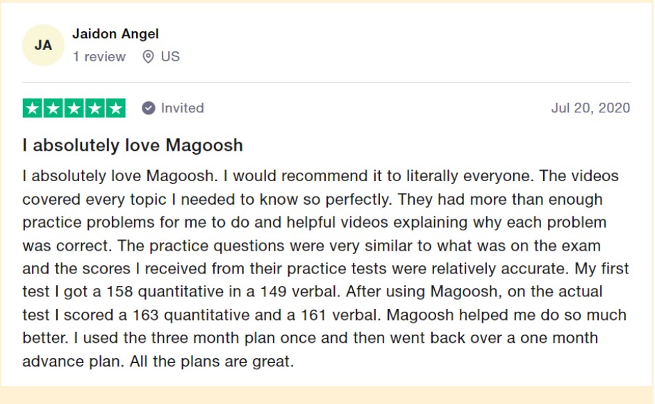 Magoosh MCAT Courses TrustPilot Review 2