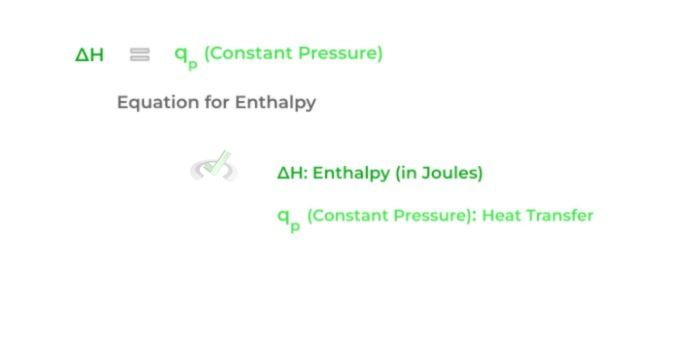 Heat v.s. Enthalpy - Equation for Enthalphy