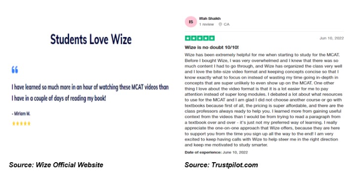 Wize MCAT Prep Course Client Feedback and Reviews