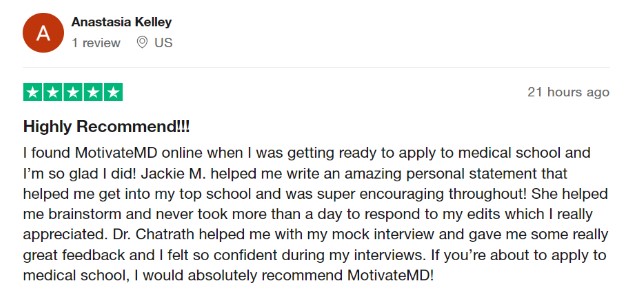 Motivate MD Personal Statement Editing Service Review
Source: Trustpilot