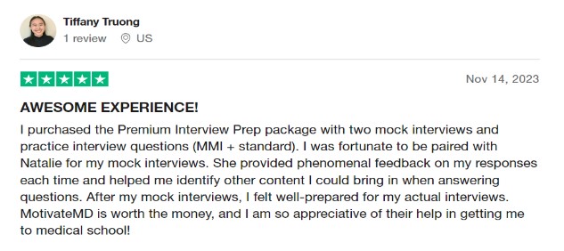 Motivate MD Personal Statement Editing Service Review
Source: Trustpilot