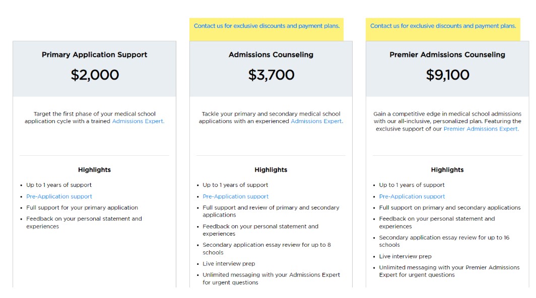 The Princeton Review Medical School Admissions Counseling Packages