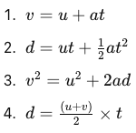 Acceleration Formulas