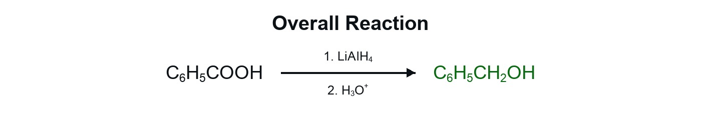 Overall Reaction of benzoic acid to benzaldehyde Overall Reaction benzoic acid to benzyl alcohol v2