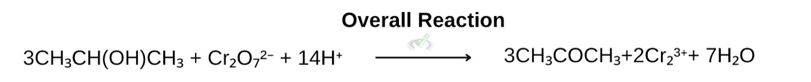 Overall Reaction Of Isopropanol To Propanone