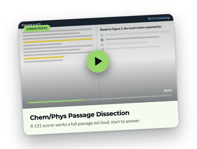 How To Improve Your Score on the Chemistry Physics Section of the MCAT 1 Chem/Phys Passage Dissection