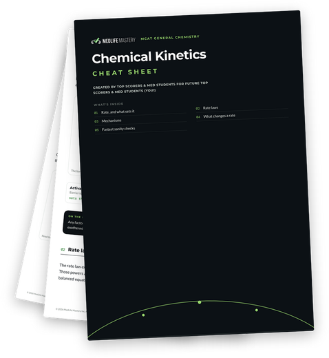 Understanding Reaction Rate and Rate Laws - MCAT Content 1 MCAT Chemical Kinetics Cheat Sheet