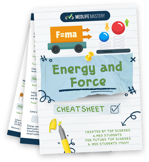 MCAT Energy and Force Cheat Sheet