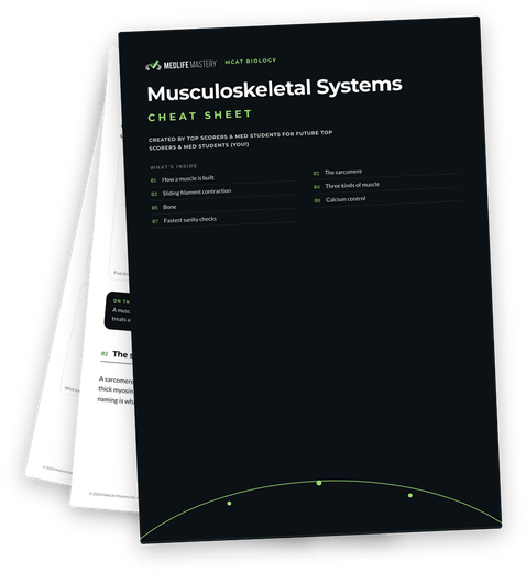 MCAT Musculoskeletal Systems Cheat Sheet