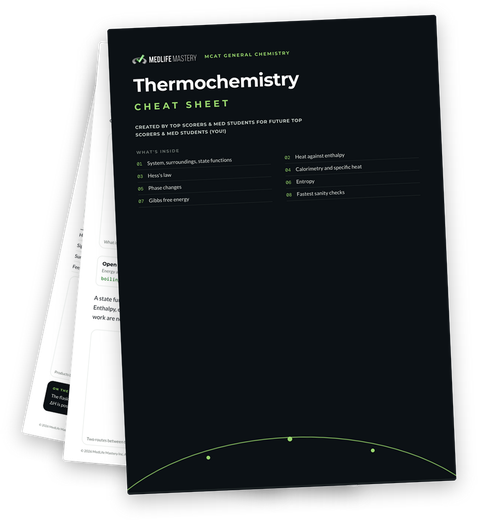 MCAT Thermochemistry Cheat Sheet