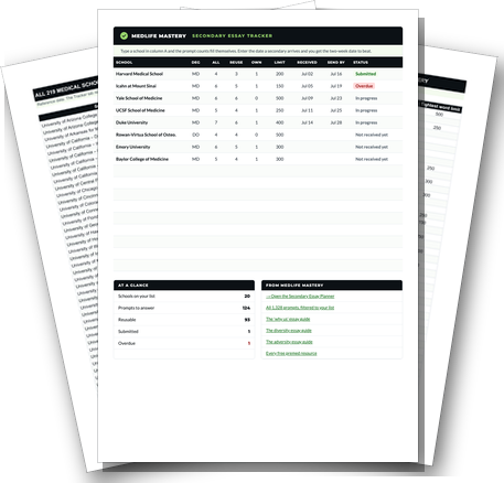 Secondary Essay Tracker