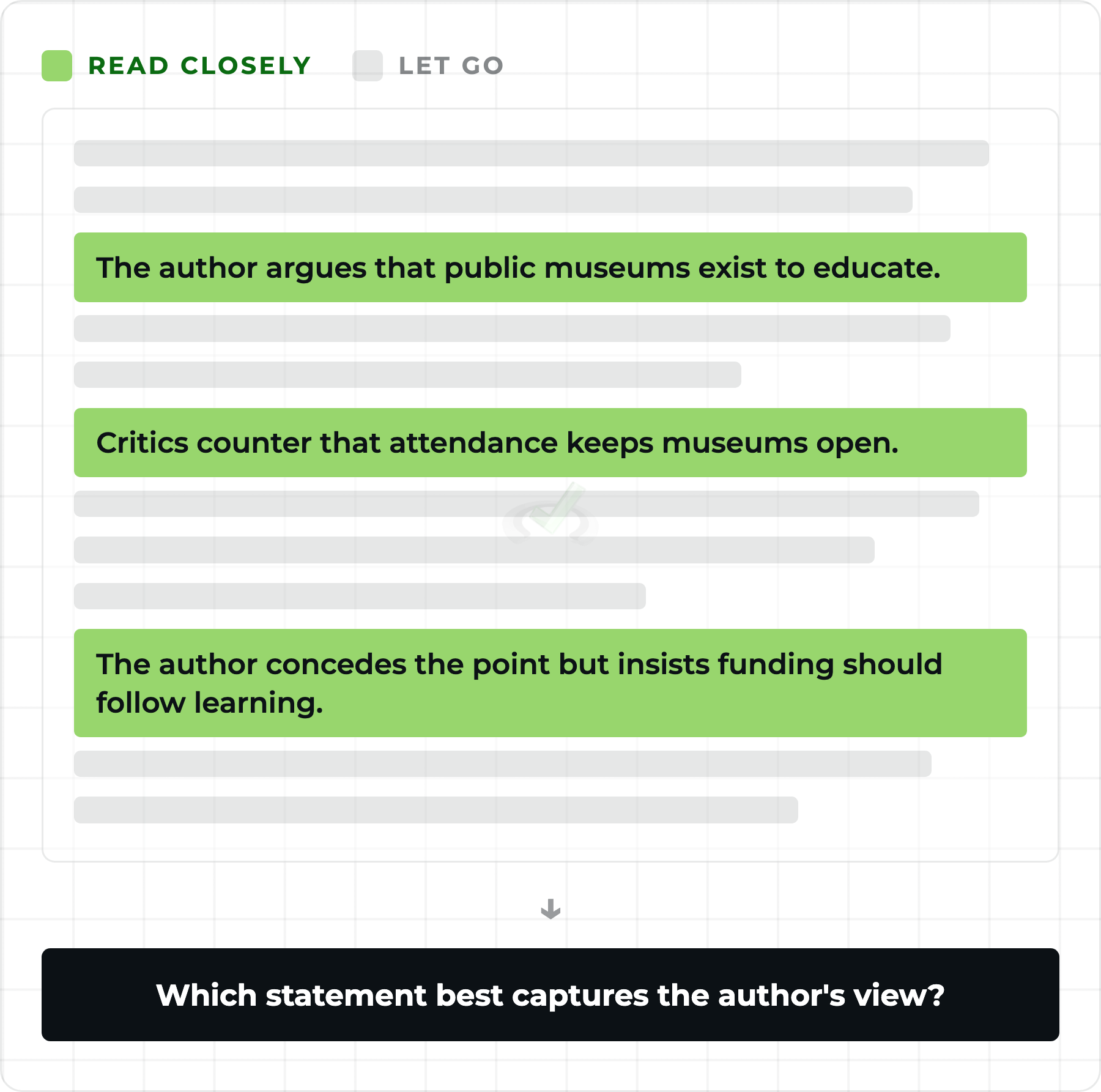 MCAT CARS Timing: How Slow Readers Finish On Time 5 A CARS passage with only the lines that carry the author's argument highlighted